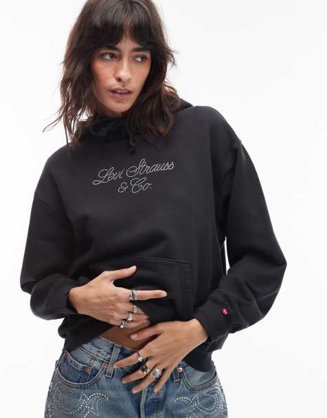 Levi's heritage hoodie with embellished logo in black - view 1