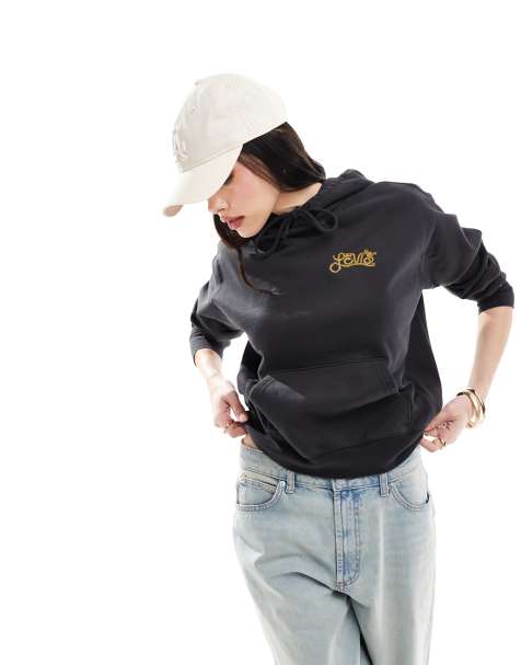 Levi's – Heritage – Kapuzenpullover in Schwarz mit Logo in Kordel-Optik - view 1