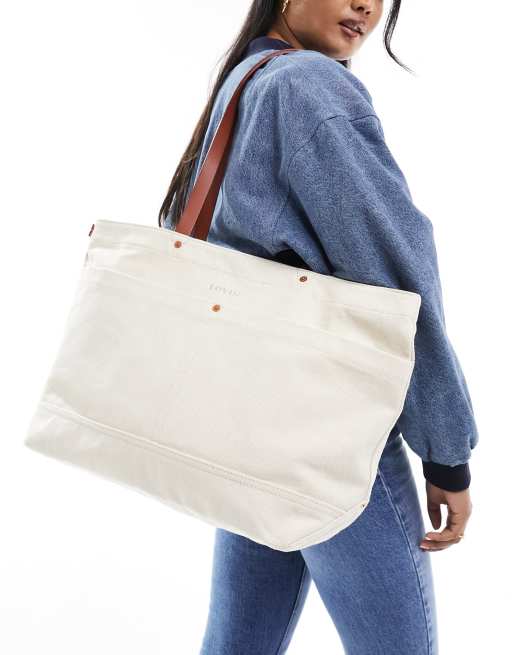 Levi's – Heritage – Krämvit toteväska med logga