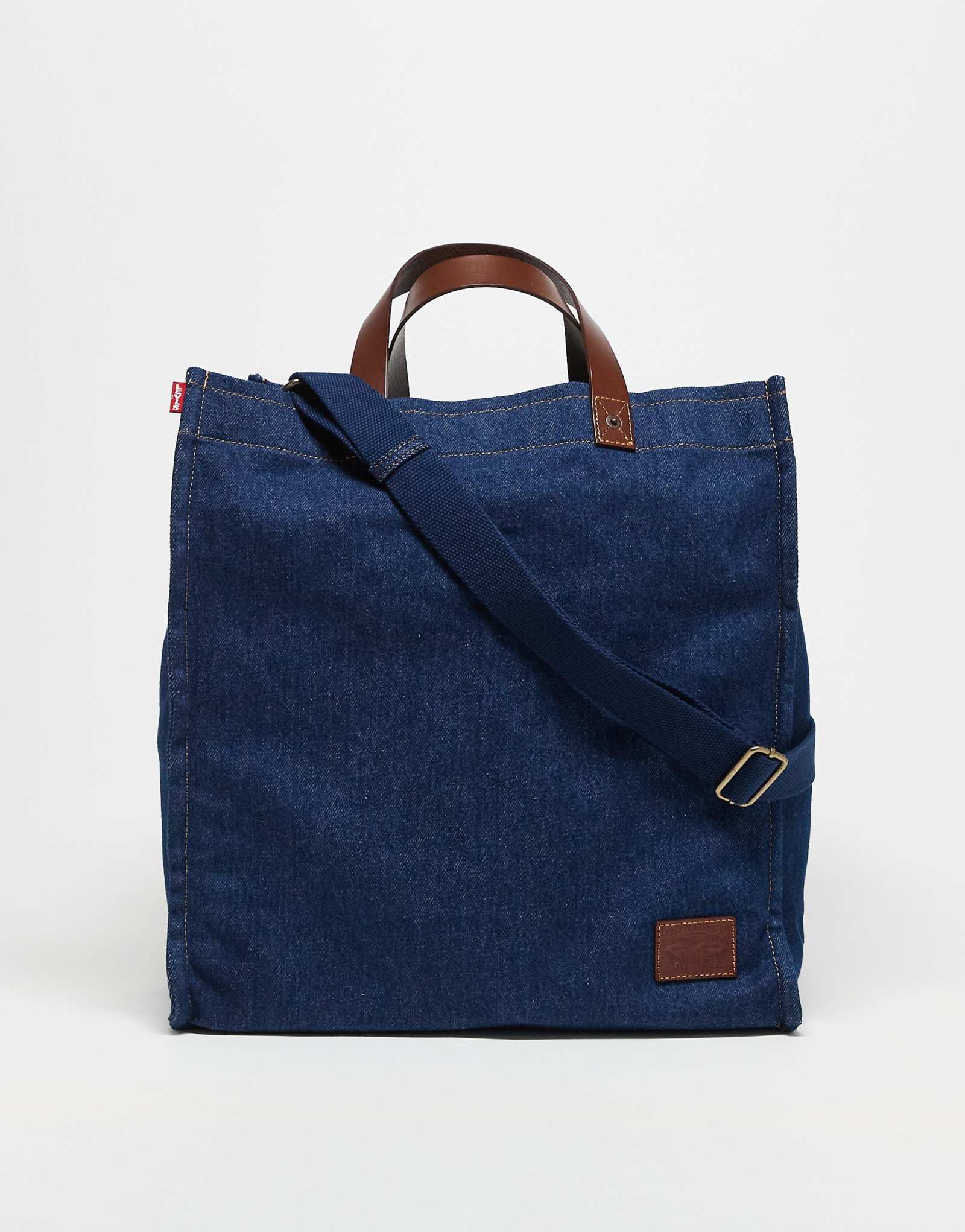 Джинсовая сумка Levi's heritage с кожаной отделкой темного цвета