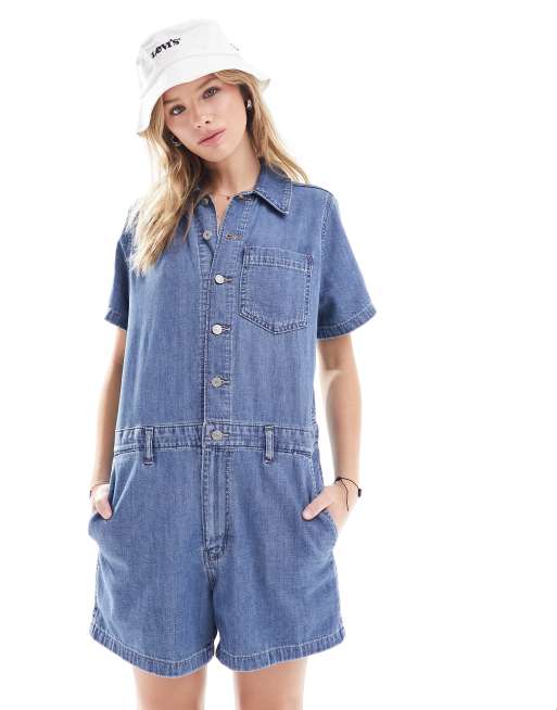 Levi s Heritage romper playsuit in blue wash denim