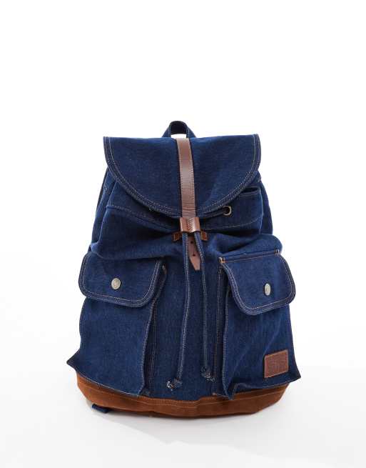 Levi's - Heritage - Rygsæk med læderkanter i denim i mørkeblå vask, 3 af 4
