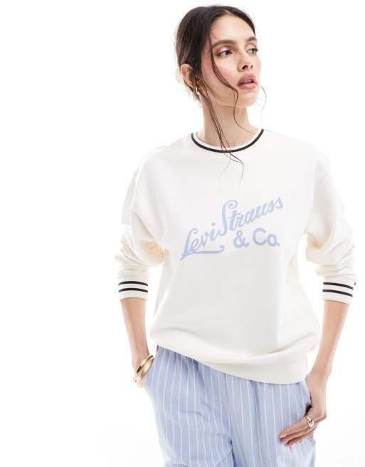 Levi's - Heritage - Sportief sweatshirt met geschreven logo in crème