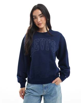 Levi's - Heritage - Sweat avec logo ton sur ton style universitaire - Bleu cendré