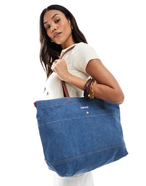 Levi's - Heritage - Tote tas met logo in middenblauw denim