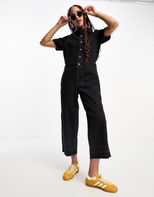 Tuta Denim Corti Strappati Per Ragazze &ndash; Nero Stretch &ndash; A2Z 4 Kids&reg; Taglie 5-13