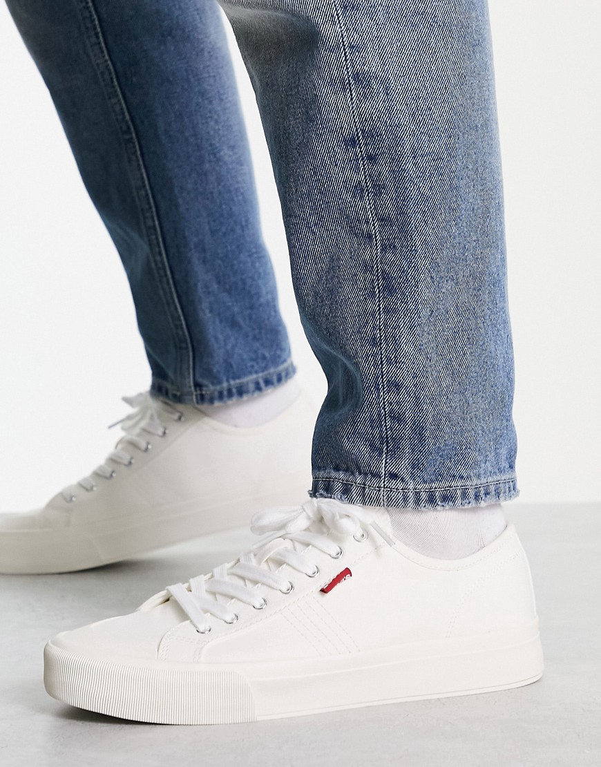 Levi’s Hernandez canvas trainer in white with red tab logo