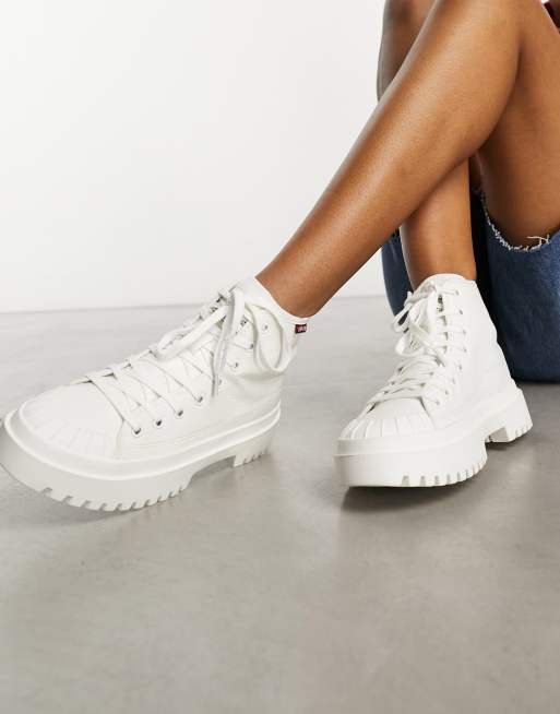 Levi's – Hi-Top Patton – Sneaker in Weiß mit Logo