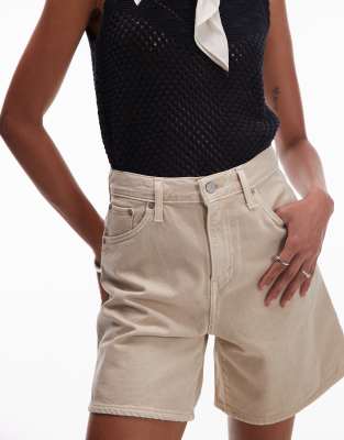 Levi's High Baggy Denim Shorts In White