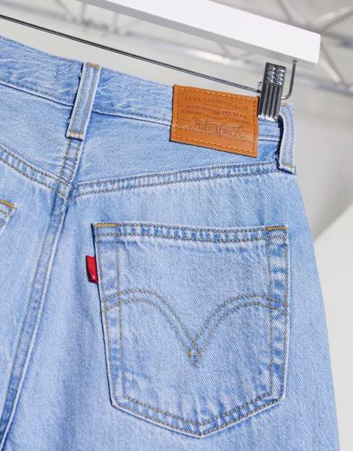 Levi's high waisted loose taper jeans in light wash blue