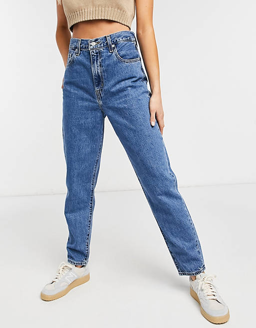 Levi's high loose tapered jean in midwash blue | ASOS