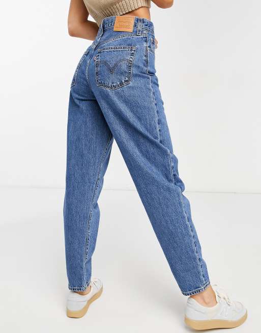 Levi's high loose tapered leg jeans in mid wash