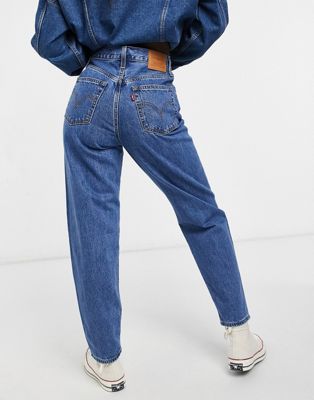 Levi's high loose tapered leg jeans in mid wash