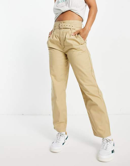 Tan tapered hot sale trousers