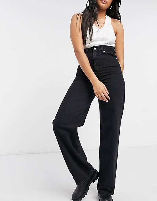 Levi's high loose wide leg jeans in black | ASOS