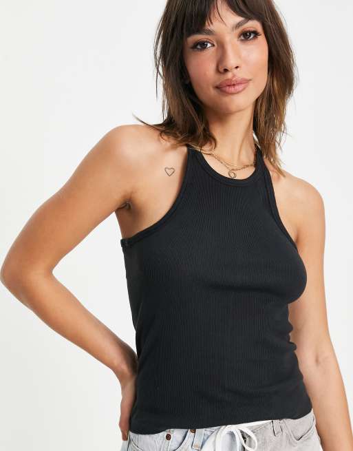 Levi's high neck tank top in black ASOS