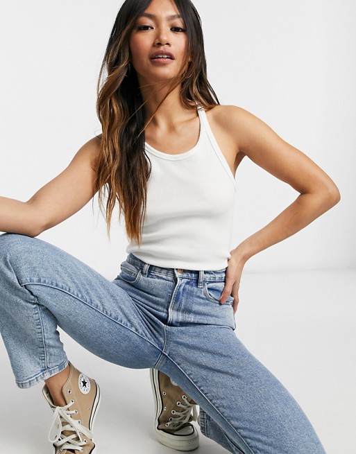 Levi's high neck tank top in white