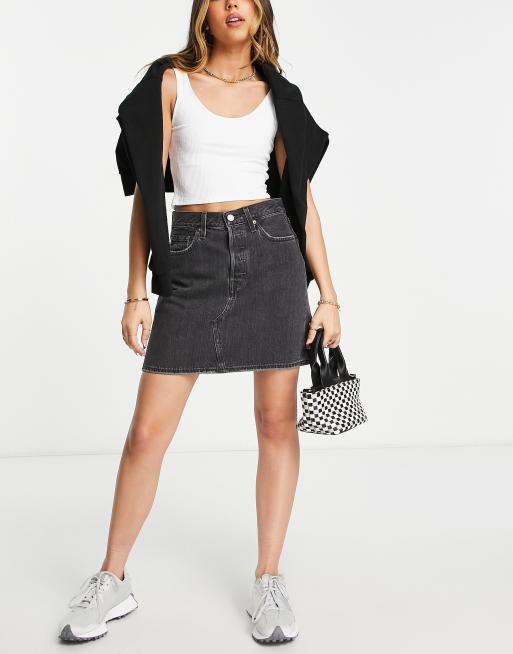 Levi's deconstructed skirt clearance black