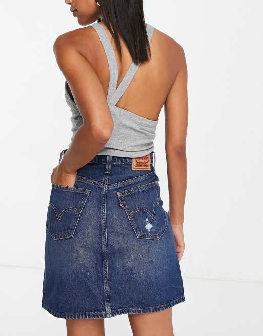 High waisted 2024 denim skirt levi's