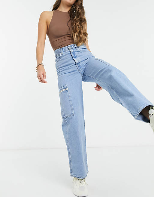 Levi's high-rise loose utility jeans in light blue | ASOS