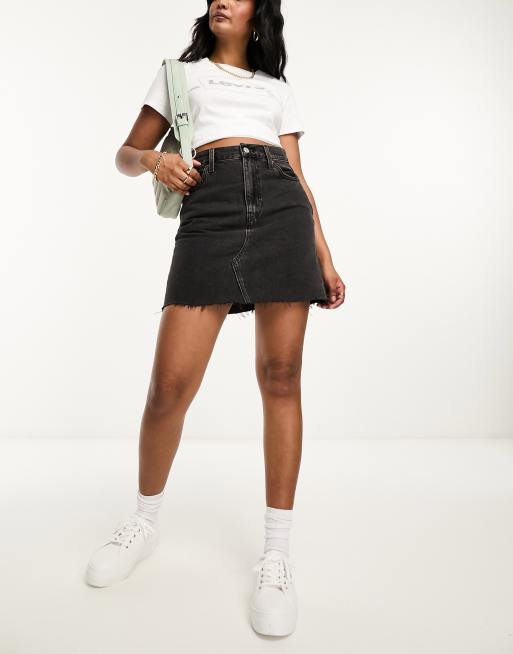 Levi's grey outlet denim skirt