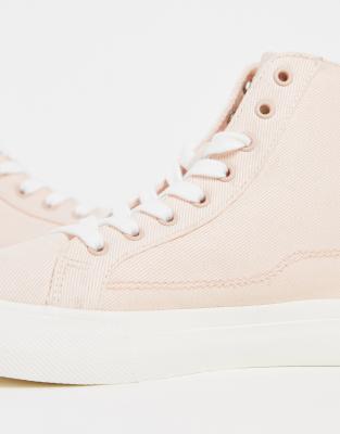 light pink high top sneakers