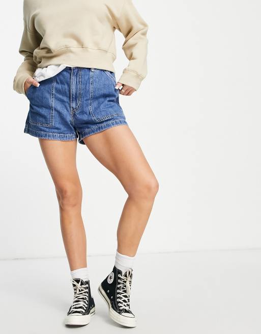 levis high waist a line shorts