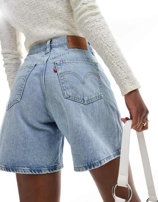 Levi s Baggy High Waist Denim Shorts Blue 24 Woman