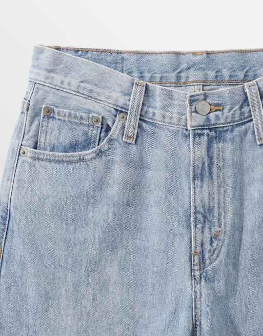 Levi's high waist baggy denim shorts in light blue, 9 of 9