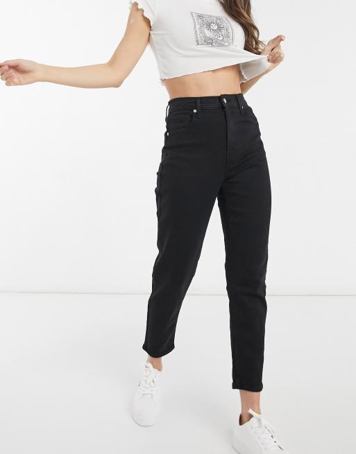 Levi's high waist mom jeans in black | ASOS