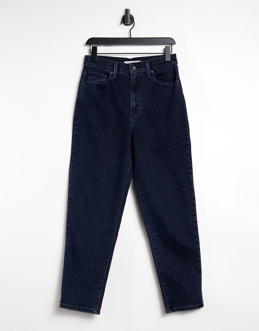 Levi's high waist tapered jeans in navy-Blues