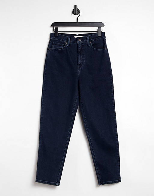 Levi's high waist tapered jeans in navy | ASOS