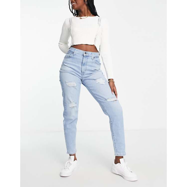 Light wash levi clearance mom jeans