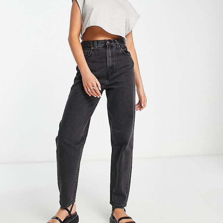 Levi's high waisted loose taper jeans in black | ASOS