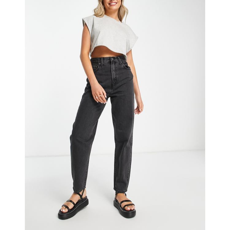 Levi's high waisted loose taper jeans in black | ASOS