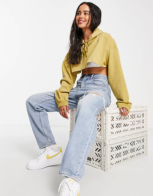 Levi's high waisted loose taper jeans in light wash blue | ASOS