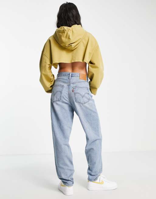 Levi's high waisted loose taper jeans in light wash blue | ASOS