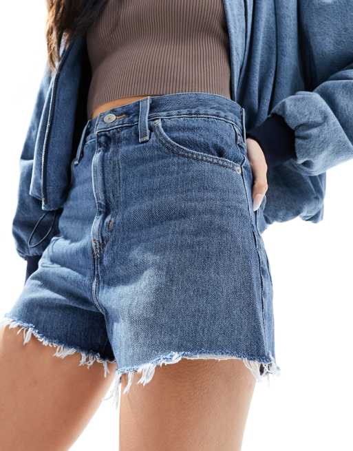 High waisted clearance mom jean shorts