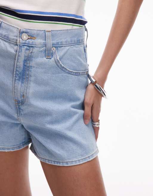 Levi's High waisted mom denim short in light blue
