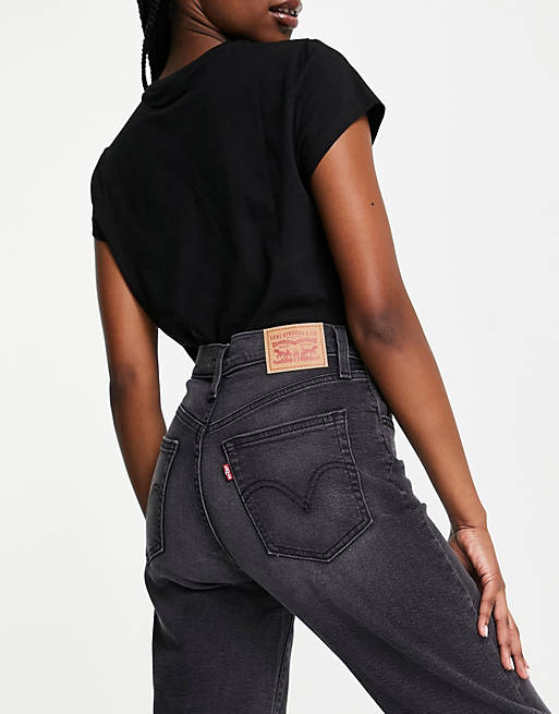 Levi's high waisted mom jean in black | ASOS