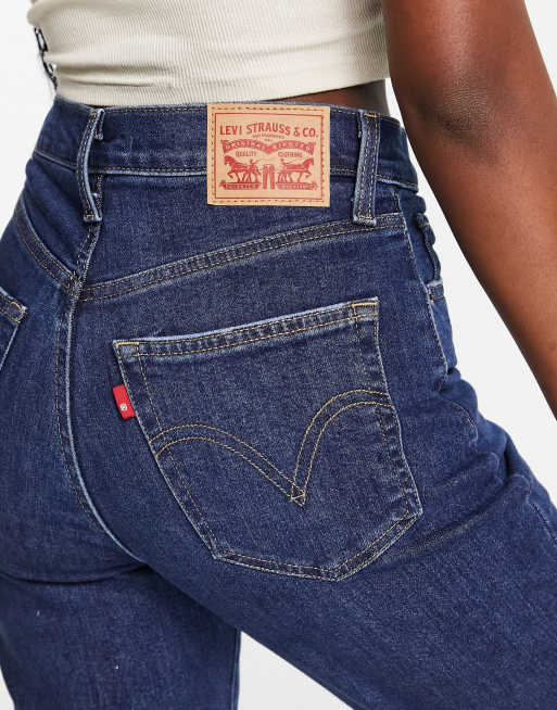 Levi's® HIGH WAISTED MOM - Jeans Tapered Fit - winter cloud/blue denim 