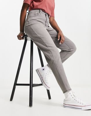 Levi's high waisted mom jean in grey wash - ASOS Price Checker