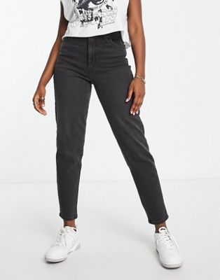Levi's high waisted mom jean in wash black  | ASOS
