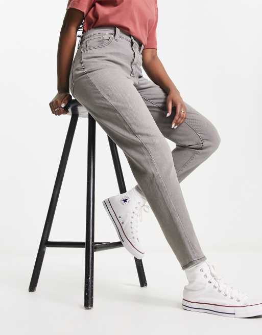 Levi's high waisted mom jeans in grey wash