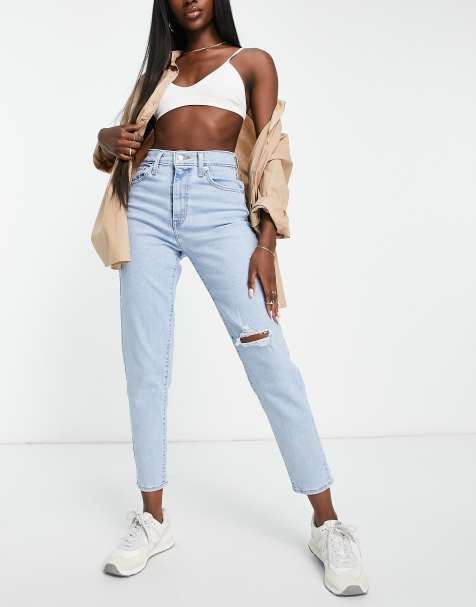 Levi's high waisted mom jeans in light wash blue - view 1