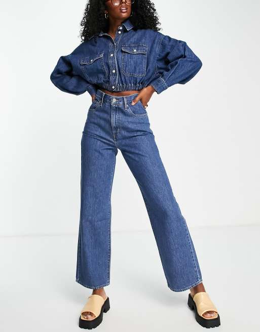 Levi s high waisted straight jeans in blue