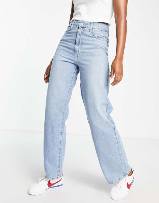 Levi's ribcage straight leg ankle jeans in mid wash