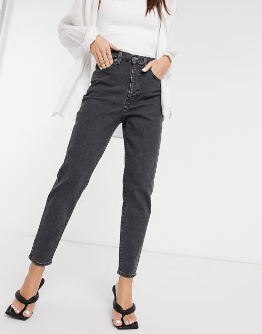 Levi's high waisted taper jean in washed black