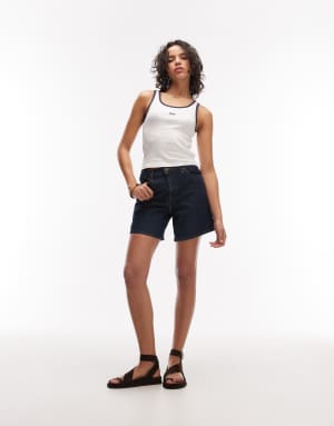 Levi's high wasit baggy denim shorts in indigo