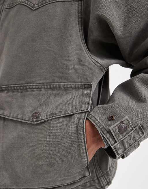 Levi's hilltop denim jacket in khaki, 5 of 6